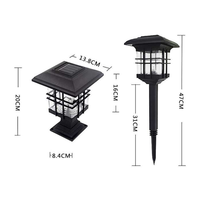 Post Column Lamp Waterproof Landscape Garden Solar Light,warm Light