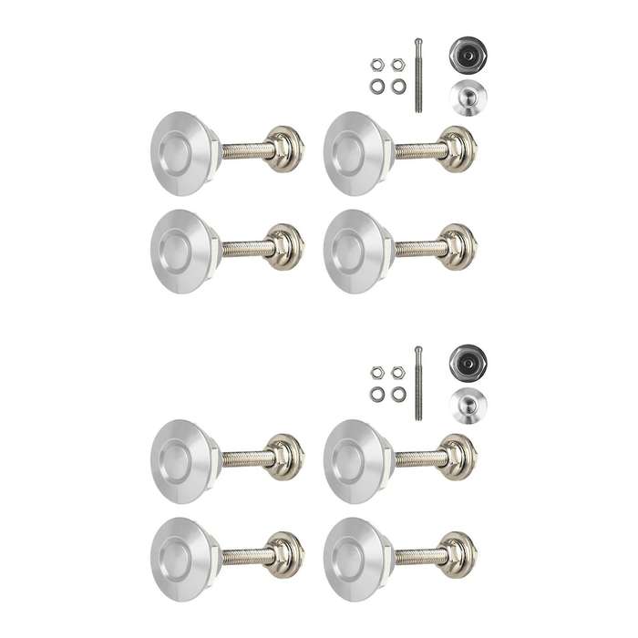 4 X Quick Release Push Hood Latch Button Car Pin Bonnet Lock Silver
