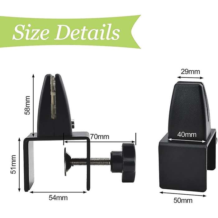 C-clamp Support, 2pcs Adjustable Black Desk Partition Clamp Brackets