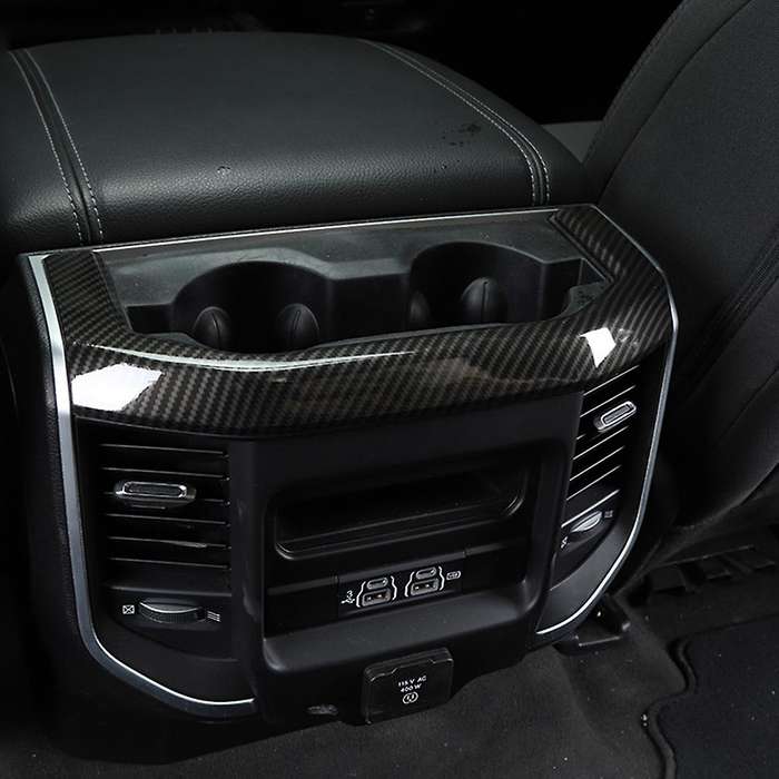 Car Cup Holder Panel for Dodge Ram 2018-2022, Carbon Fiber