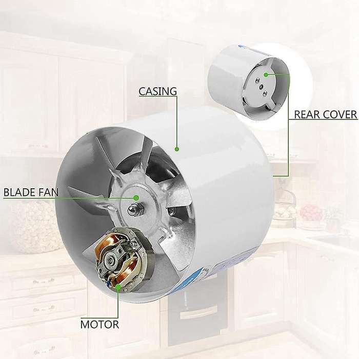 4 Inch Inline Duct Fan Extractor Wall Fan with Aluminum Ducting B