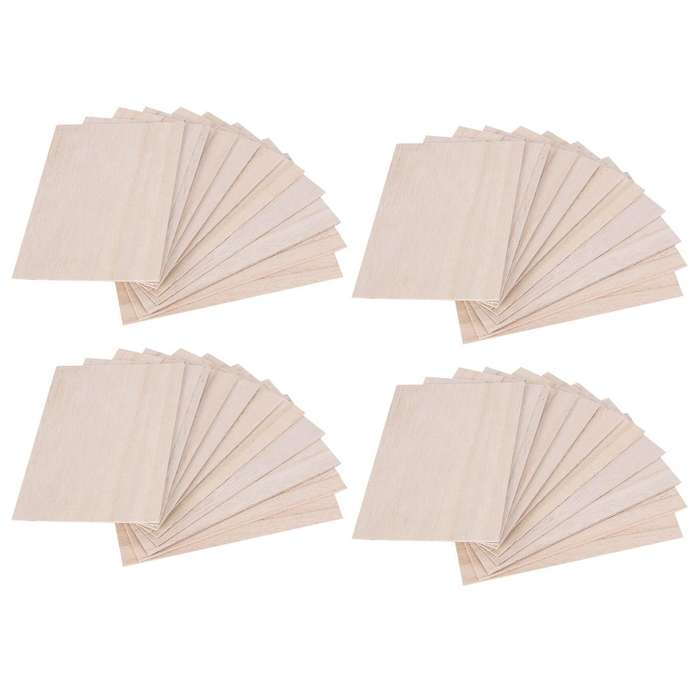 40pcs Wooden Plate 150 X 100 X 2mm for House Ship Craft Model Diy
