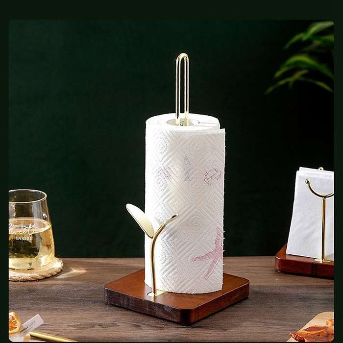 Paper Towel Holder Countertop Paper Towel Stand Kitchen Tissue(gold)