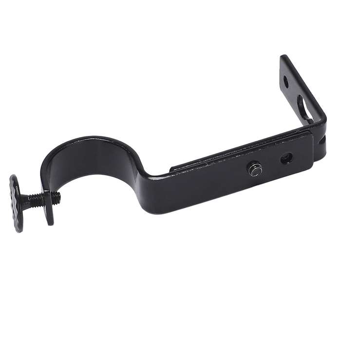 12pcs Black Adjustable Curtain Rod Brackets Steel for Walls Curtain