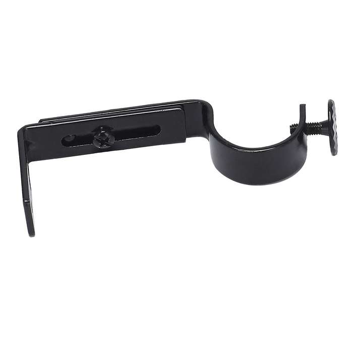12pcs Black Adjustable Curtain Rod Brackets Steel for Walls Curtain
