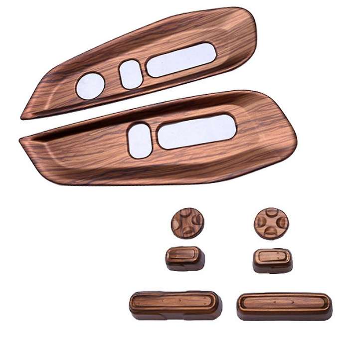 For Honda Cr-v Car Seat Adjustment Button Cover,wood Texture 8pcs