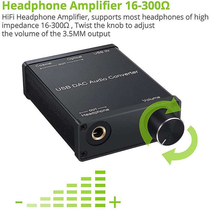 Usb to Coaxial S/pdif Optical 3.5mm/6.3mm Headphone Audio Converter