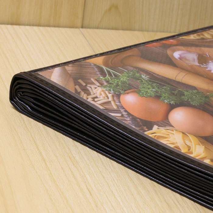 2x Transparent Restaurant Menu Covers-transparent Color + Black