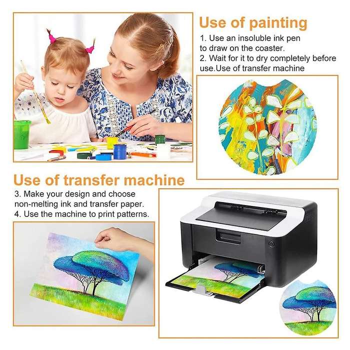 100 Pcs Sublimation Blank Car Coasters, 2.53inch Blank Cup Mat Blanks