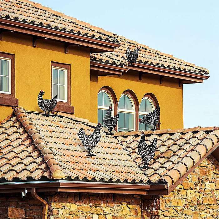 6 Pieces Chicken Garden Decoration Acrylic Statue for Home Backyard