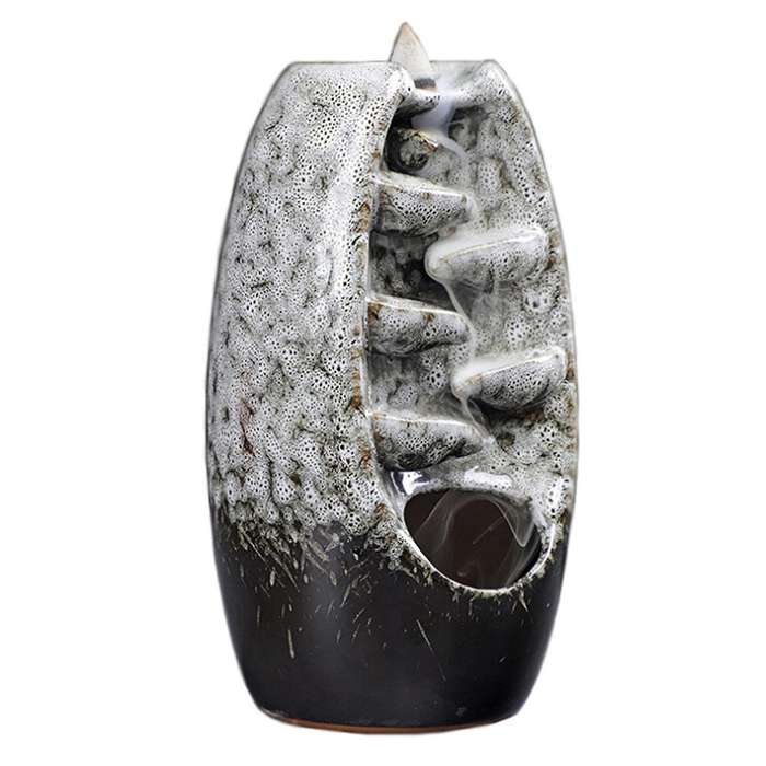 Waterfall Incense Holder Aroma Smoke Censer Holder for Home Red
