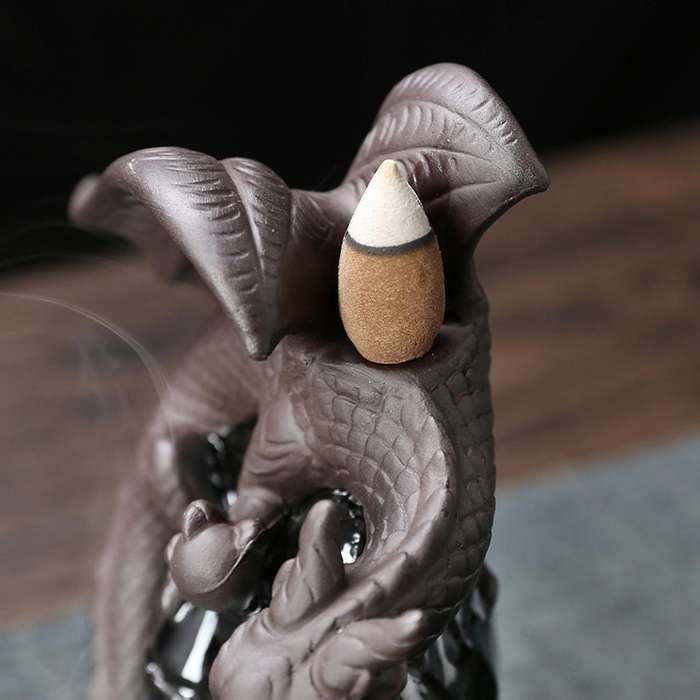 Ceramic Dragon Incense Burner Aromatherapy Ornament Zen Decor