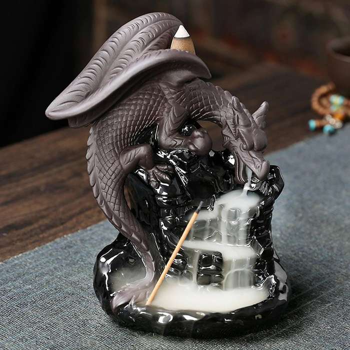 Ceramic Dragon Incense Burner Aromatherapy Ornament Zen Decor