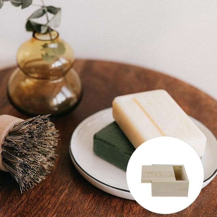 10pcs 8.5x8.5x4cm Handmade Wooden Box Soap Jewelry Container