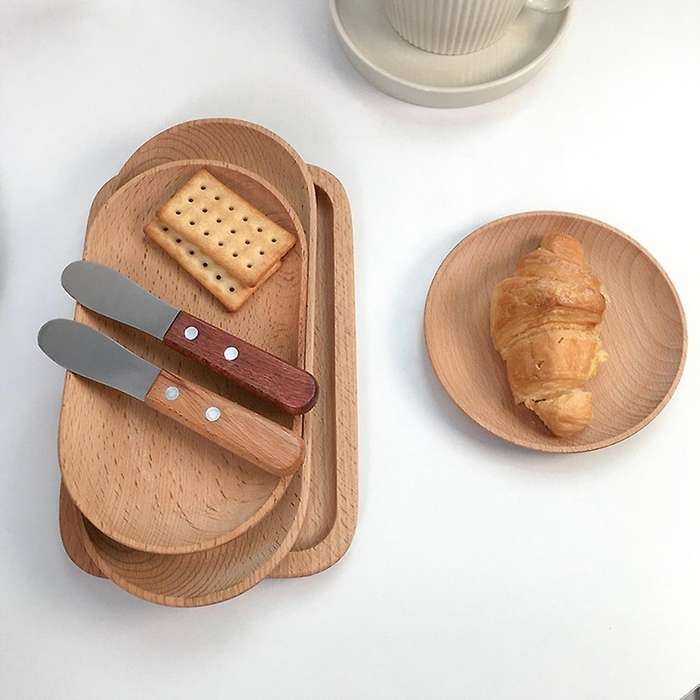 Wood Serving Plate Wood Round and Cube Serving Tray Wooden Platter
