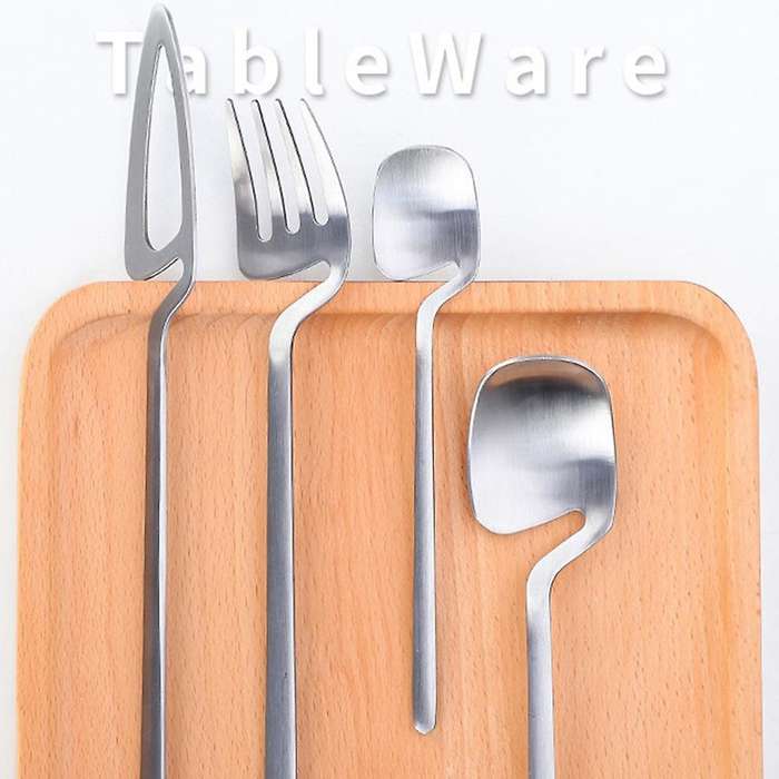 16pcs/set Dinnerware Set Knife Fork Spoon Dinner Set -black