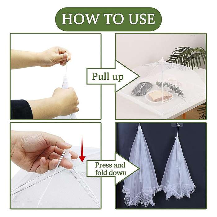 7 Pack Food Tents Food Covers for Outdoor Mesh Screen Collapsible