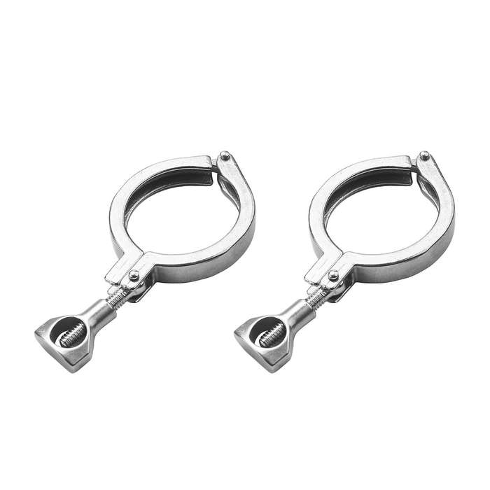 4pcs Tri-clamp Steel with Wing Nut with 4 Pc Silicone Gasket