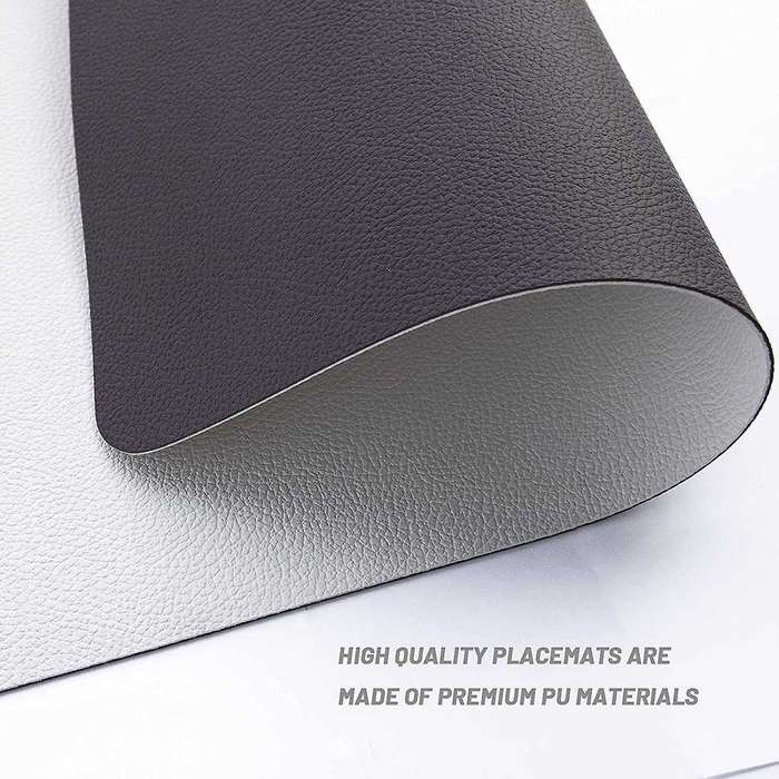Placemats Leather and Coasters, Double-sided Pu Mats (grey/pink)