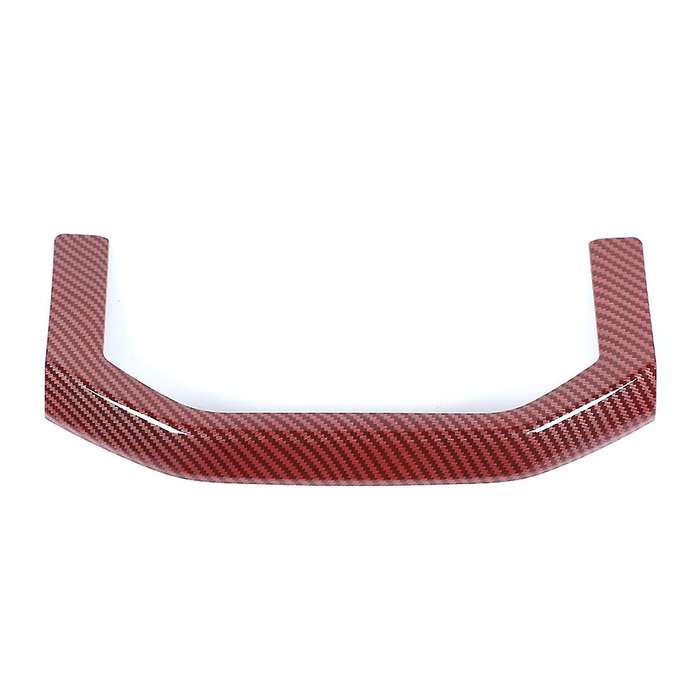Car Cup Holder Panel for Dodge Ram 2018-2022, Red Carbon Fiber