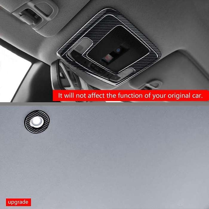 Carbon Fiber Interior Front Rear Reading Light Lamp Cover Trim