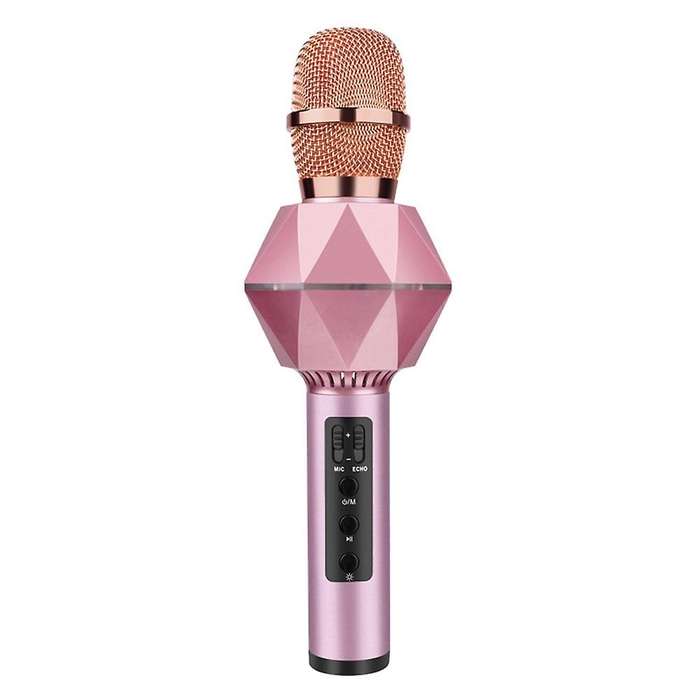 Bluetooth Condenser Karaoke Mic Dazzle Color Handheld Stereo Pink