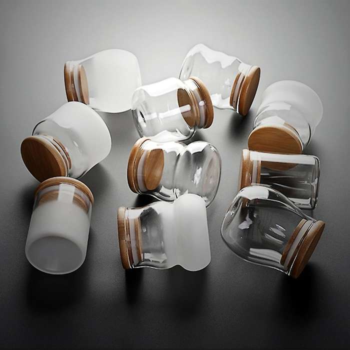 Mini Glass Bottles with Lid Clear Glass Container (transparent)