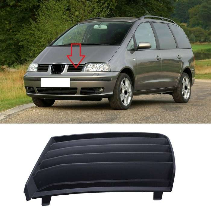 For Seat Alhambra Front Upper Bumper Grille 7m785365301c Left