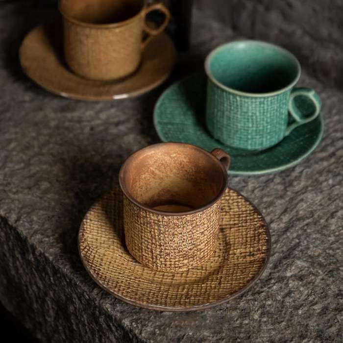 Japanese Classic Vintage Cup and Saucer Ceramics Simple Tea Sets 2
