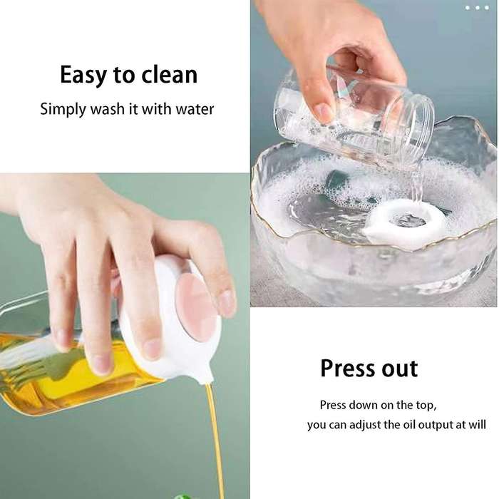3 Pcs Oil Dispenser Bottle,with Silicone Brush,for Cooking,bbq,baking