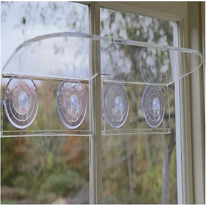 Bonsai Suction Cup Acrylic Ledge Window Shelf Bathroom Display Rack