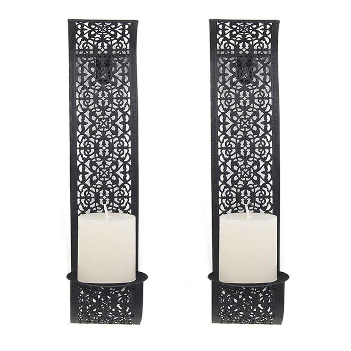 2x Wall-mount Pillar Candles Holders for Room Decoration Candle Stand