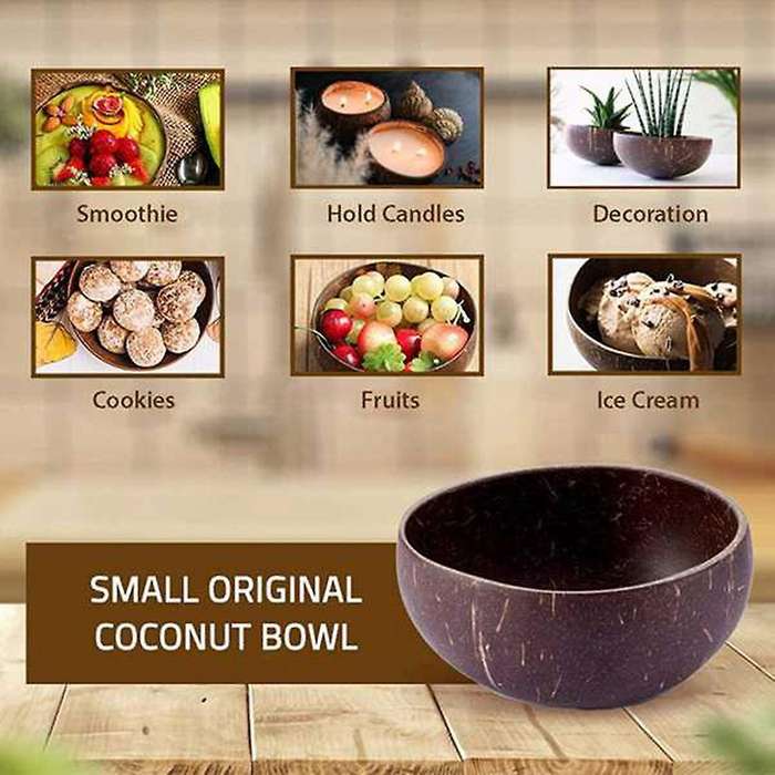 Natural Coconut Shell Bowl Spoon Set Creative Coconut Bowls