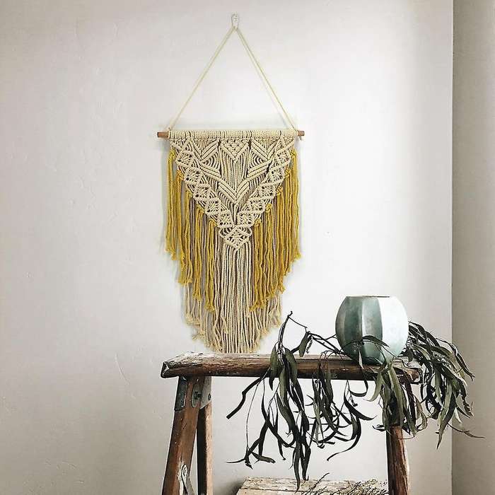Macrame Wall Tapestry for Bedroom Teen Girl, Bohemian Wall Decor