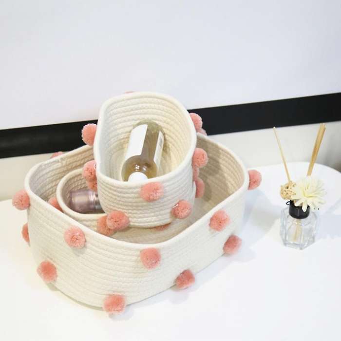 Cotton Rope Storage Basket Woven Desktop Cosmetic Storage Basket