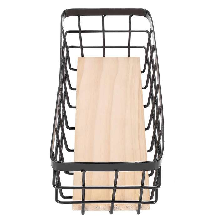 2x Iron Storage Holders Storage Shelf Wall Hanging Storage Box -black