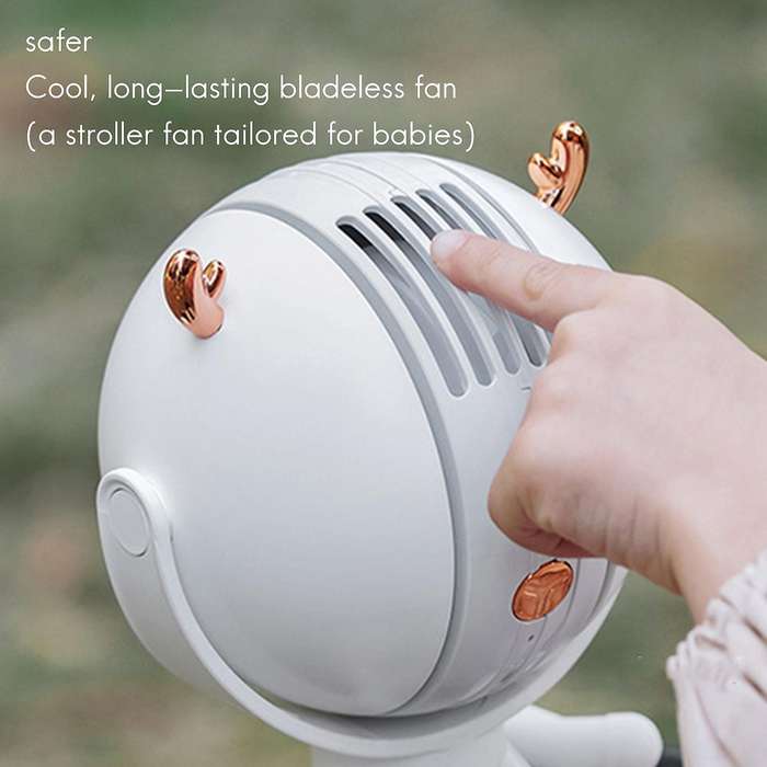 Portable Handheld Baby Bed Car Seat Fan Usb Rechargeable Fan Pink