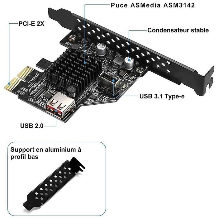 Usb3.1 Gen2 Internal 20-pin Front Panel Connector Expansion Card