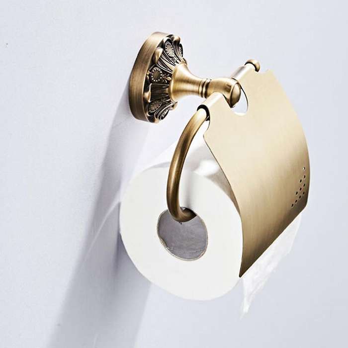 Antique Bathroom Accessories Brass Toilet Paper Roll Holder