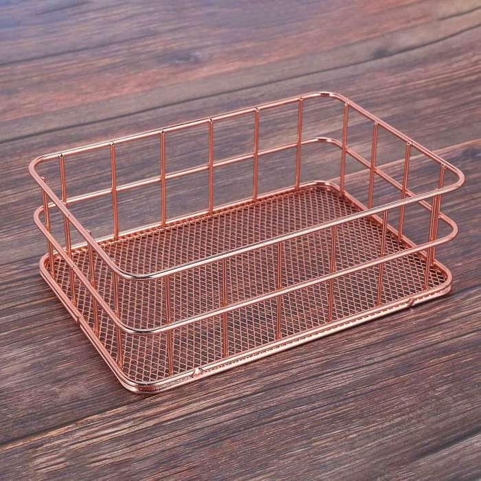 3x Storage Basket Bathroom Shelves Makeup Organiser Storage Basket