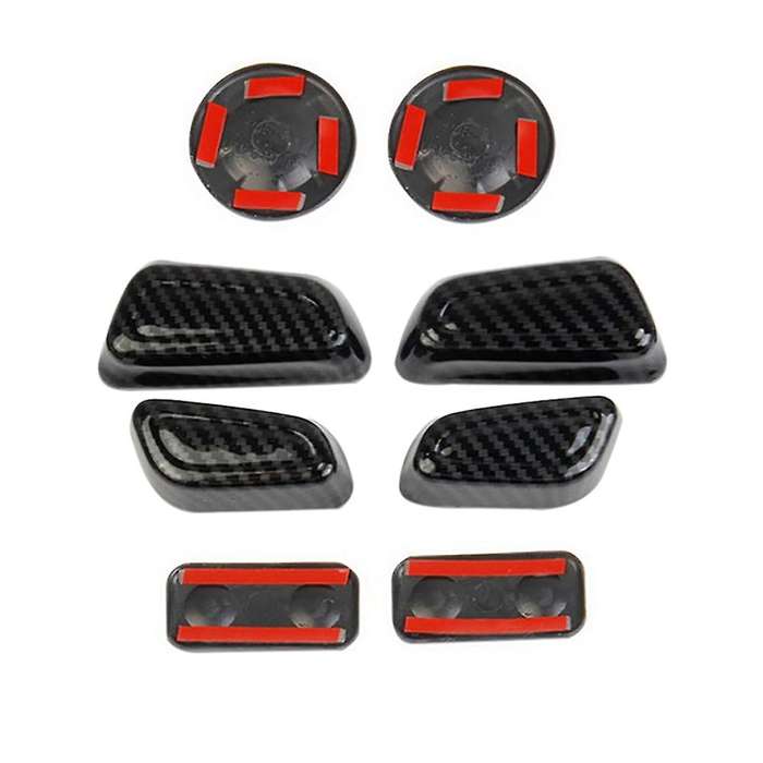 Car Carbon Fiber Abs Seat Adjustment Knob Button Switch Decoration