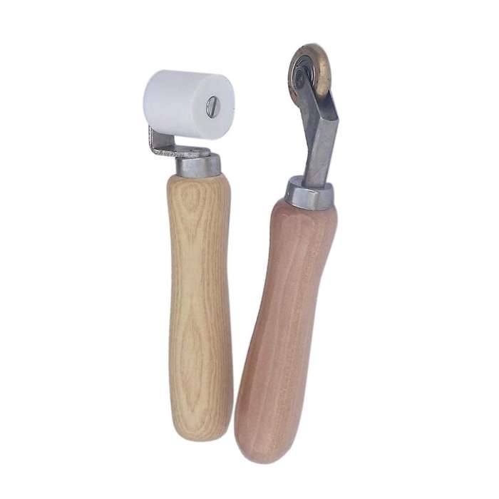 6mm Brass Penny Roller+28mm Seam Hand Pressure Roller White (ptfe)