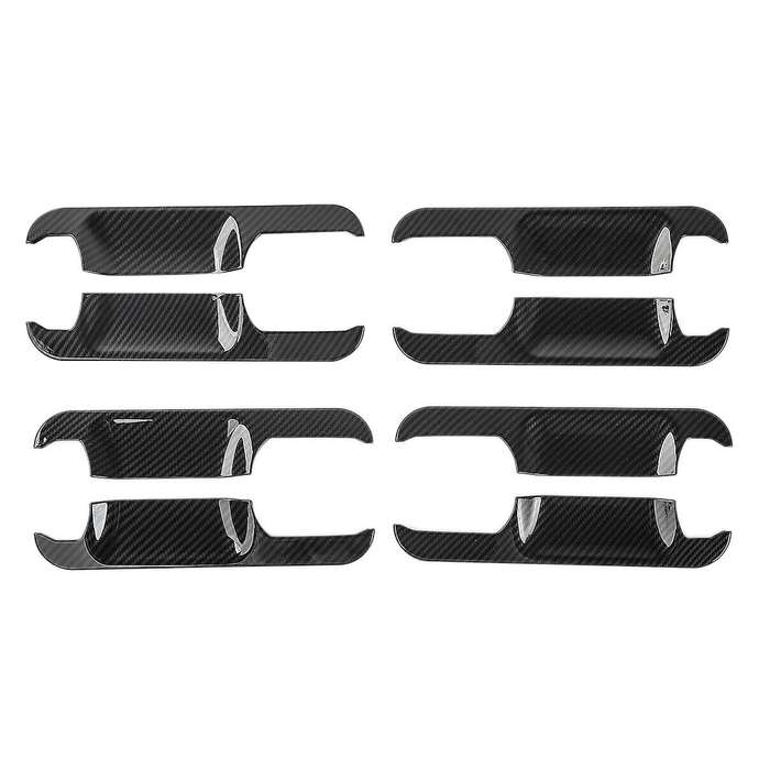 8pcs Exterior Door Handle Cover for Ford F-150 Carbon Fiber Grain