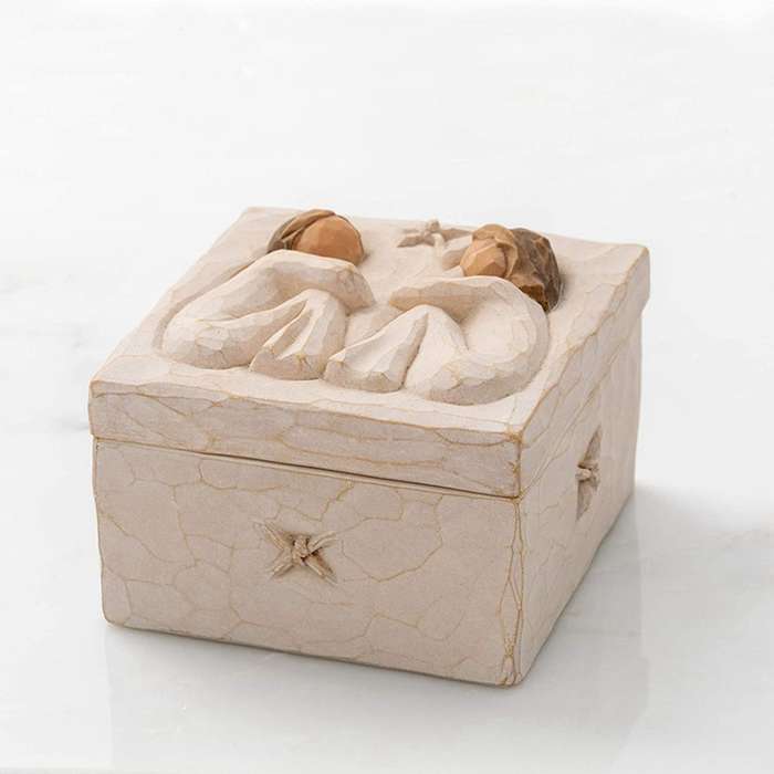 2x Sculpted Hand-painted Keepsake Box Reveals Love and Friendship