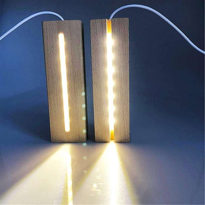 Led Wood Display Base,rectangle Display Pedestal,for Lasering Crystal