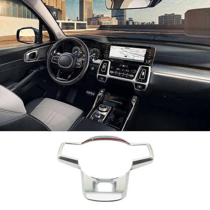 Car Carbon Fiber Steering Wheel Panel Cover Trim Decoration Frame