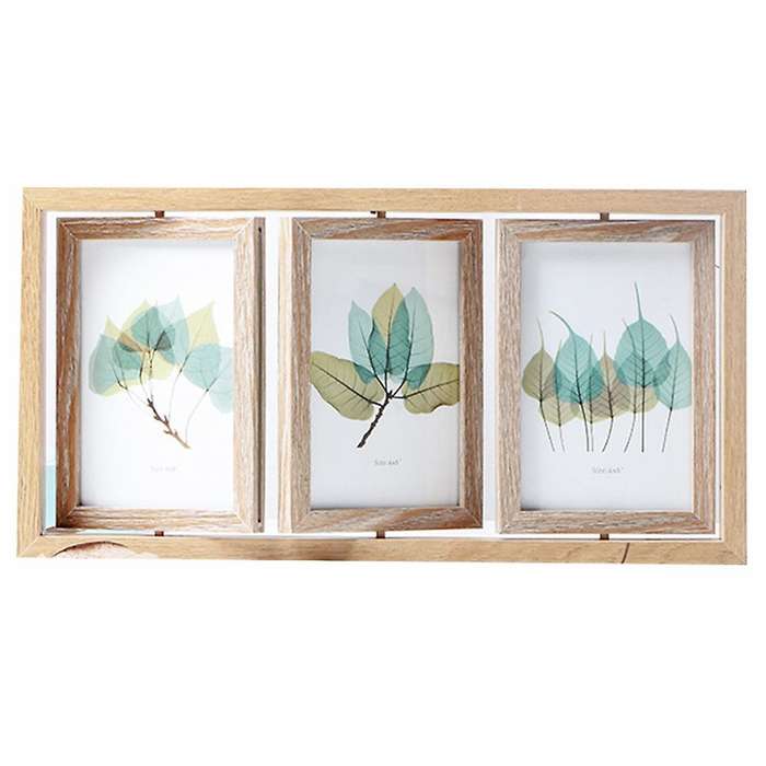 Creative Wood Rotating Photo Frame Home Decoration(three-frame)
