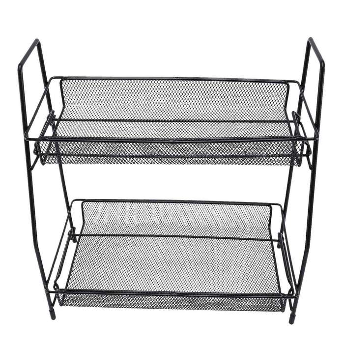 Desktop Shelf Kitchen Spice Rack Bathroom Sundries Organizer Black