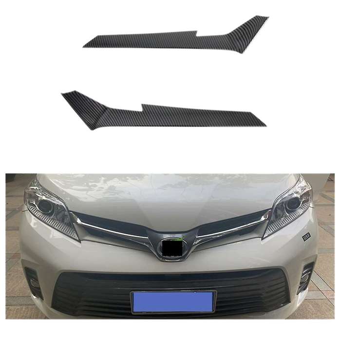 2pcs Car Front Grill Grille Cover Strips for Toyota Sienna 2019-2020