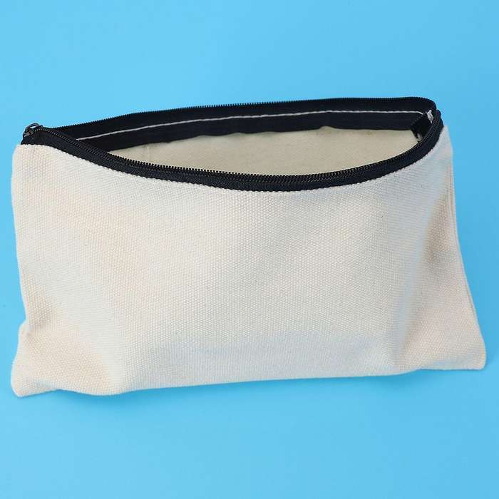 40pcs Canvas Zipper Bag Pencil Case Cosmetic Bag Blank Diy Craft Bag